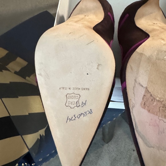 Manolo Blahnik Purple and Brown Heels - Picture 15 of 16